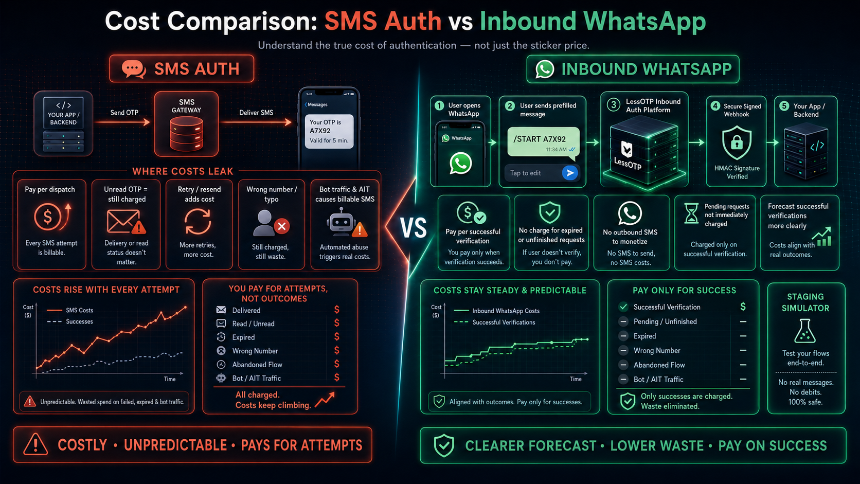 Cost Comparison: SMS Auth vs Inbound WhatsApp