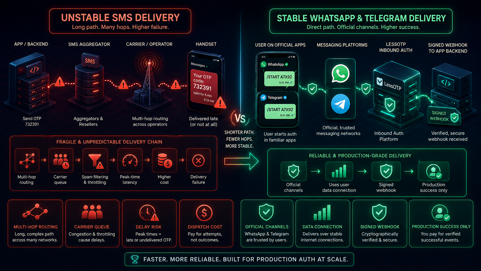 Why WhatsApp & Telegram Delivery Is More Stable Than SMS Across Many Operators